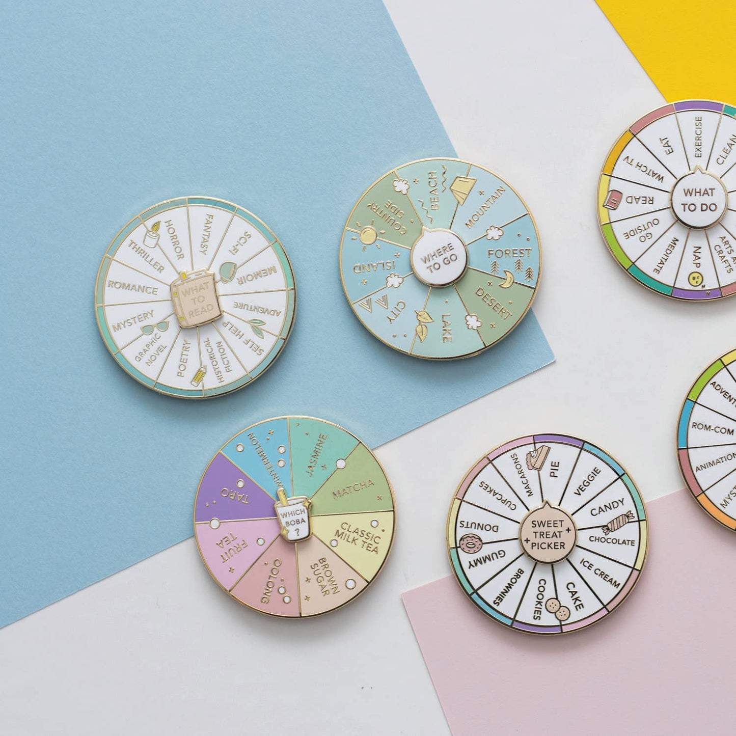 Occasionalish - What To Read Spinning Enamel Pin, Interactive Pin