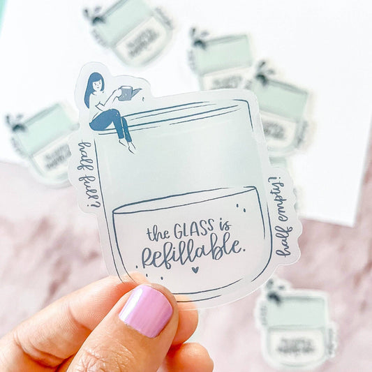 Occasionalish - Fillable Glass Matte Vinyl Sticker