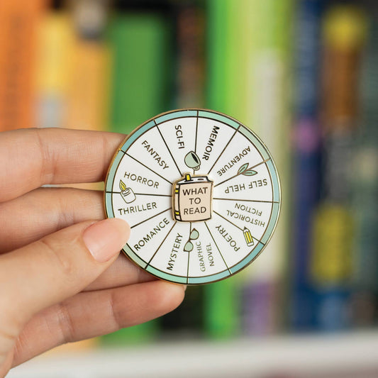 Occasionalish - What To Read Spinning Enamel Pin, Interactive Pin