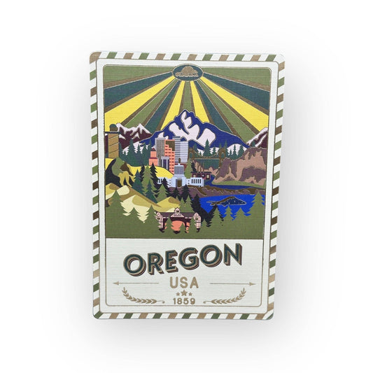 Landmarks Unlimited - State of Oregon USA - Postcard - Textured Foil