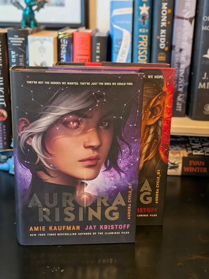 Aurora Rising and Aurora Burning by Amie Kaufman and Jay Kristoff, Custom Sprayed Edges