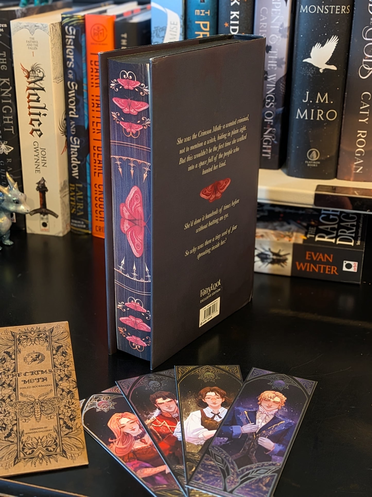 Fairyloot Crimson Moth by Kristen Ciccarelli with Bookmarks