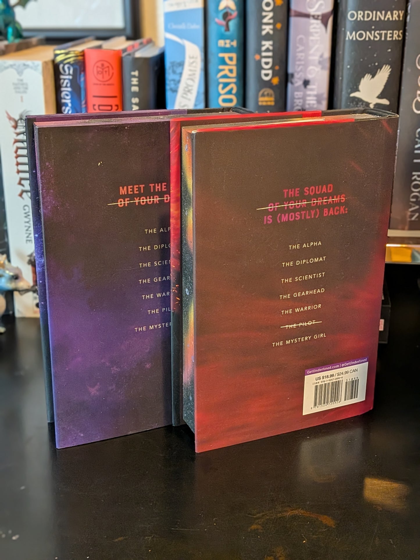 Aurora Rising and Aurora Burning by Amie Kaufman and Jay Kristoff, Custom Sprayed Edges